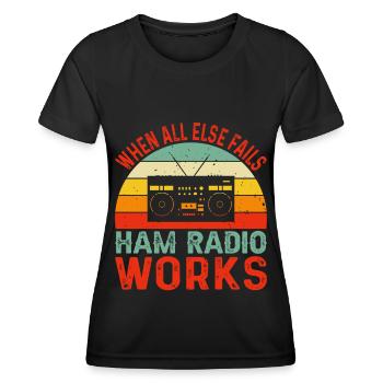 Funk Amateur Funker Funken Radio Hobby Geschenk - Frauen Funktions-T-Shirt - Schwarz - Vorne - AI Model Female 172 light (172cm)