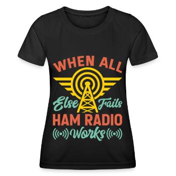 Funk Amateur Funker Funken Radio Hobby Geschenk - Frauen Funktions-T-Shirt - Schwarz - Vorne - AI Model Female 172 light (172cm)