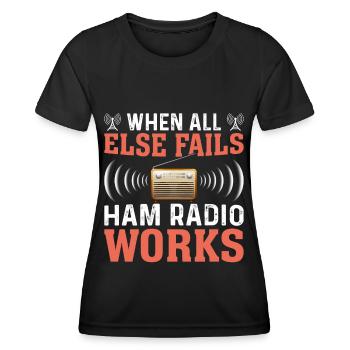 Funk Amateur Funker Funken Radio Hobby Geschenk - Frauen Funktions-T-Shirt - Schwarz - Vorne - AI Model Female 172 light (172cm)