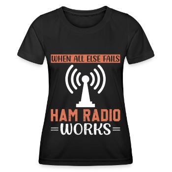 Funk Amateur Funker Funken Radio Hobby Geschenk - Frauen Funktions-T-Shirt - Schwarz - Vorne - AI Model Female 172 light (172cm)