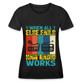 Funk Amateur Funker Funken Radio Hobby Geschenk - Frauen Funktions-T-Shirt - Schwarz - Vorne - AI Model Female 172 light (172cm)