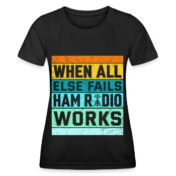 Funk Amateur Funker Funken Radio Hobby Geschenk - Frauen Funktions-T-Shirt - Schwarz - Vorne - AI Model Female 172 light (172cm)