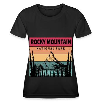 Rocky Mountain Hiking Camping Colorado Nationalpa - Women's Functional T-Shirt - black - Front - AI Model Female 172 light (172cm)