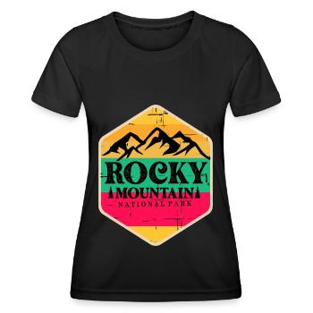 Rocky Mountains National Park Colorado Hiking Camp - Women's Functional T-Shirt - black - Front - AI Model Female 172 light (172cm)