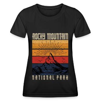 Rocky Mountain National Park Hiking Camping Nature - Women's Functional T-Shirt - black - Front - AI Model Female 172 light (172cm)