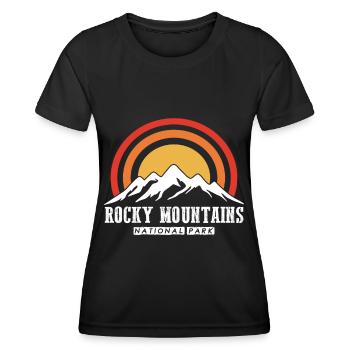 National Park Hiking Rocky Mountains Souvenir Camp - Women's Functional T-Shirt - black - Front - AI Model Female 172 light (172cm)