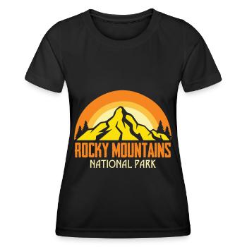 Rocky Mountains National Park Souvenir Hiking Camp - Women's Functional T-Shirt - black - Front - AI Model Female 172 light (172cm)