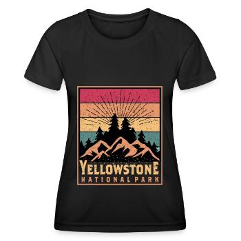 Nationalpark Yellowstone Wandern Wyoming Souvenir - Frauen Funktions-T-Shirt - Schwarz - Vorne - AI Model Female 172 light (172cm)