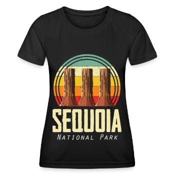 Parc national de Sequoia Sequoias Randonnée Nature Cam - T-shirt sport Femme - noir - Devant - AI Model Female 172 light (172cm)