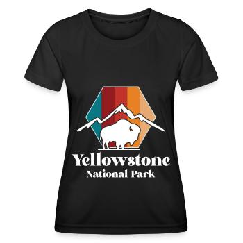 Yellowstone Büffel Nationalpark Wyoming Souvenir - Frauen Funktions-T-Shirt - Schwarz - Vorne - AI Model Female 172 light (172cm)