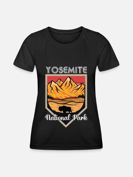 Kalifornien Nationalpark Yosemite Souvenir Bergwan - Frauen Funktions-T-Shirt - Schwarz