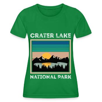 Crater Lake Camping Volcano Lake Randonnée - T-shirt sport Femme - vert - Devant - AI Model Female 172 dark (172cm)