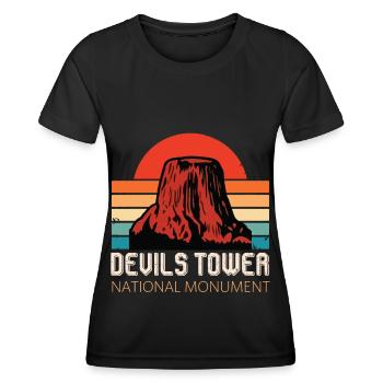 Devils Tower National Monument Souvenir Wyoming - Women's Functional T-Shirt - black - Front - AI Model Female 172 light (172cm)