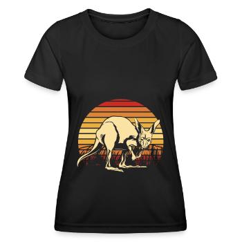 Kangourou Rétro Australie Down Under Outback - T-shirt sport Femme - noir - Devant - AI Model Female 172 light (172cm)