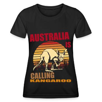 Kangourou Rétro Australie Appelant Outback - T-shirt sport Femme - noir - Devant - AI Model Female 172 light (172cm)