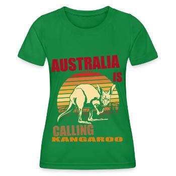 Kangourou Rétro Australie Appelant Outback - T-shirt sport Femme - vert - Devant - AI Model Female 172 dark (172cm)