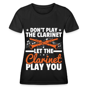 Ne jouez pas de la clarinette, mais de la clarinette - T-shirt sport Femme - noir - Devant - AI Model Female 172 light (172cm)