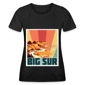 Big Sur Ufer Kalifornien Souvenir Ozean Natur Küst - Frauen Funktions-T-Shirt - Schwarz - Vorne - AI Model Female 172 light (172cm)