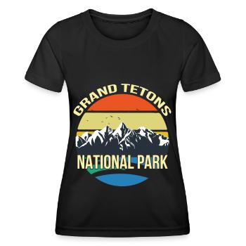 Nationalpark Grand Tetons Souvenir Wyoming - Frauen Funktions-T-Shirt - Schwarz - Vorne - AI Model Female 172 light (172cm)