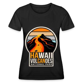 Parc national des volcans d’Hawaï Souvenir Île volcanique - T-shirt sport Femme - noir - Devant - AI Model Female 172 light (172cm)