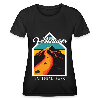 Vulkan Nationalpark Insel Hawaii Vulkan Souvenir - Frauen Funktions-T-Shirt - Schwarz - Vorne - AI Model Female 172 light (172cm)