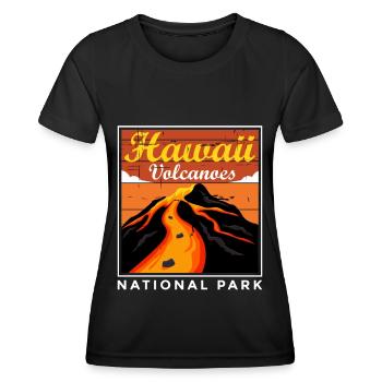 Parc national du volcan Hawaii Souvenir Île volcanique - T-shirt sport Femme - noir - Devant - AI Model Female 172 light (172cm)
