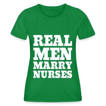De vrais hommes épousent des infirmières infirmières Mari - T-shirt sport Femme - vert - Devant - AI Model Female 172 dark (172cm)