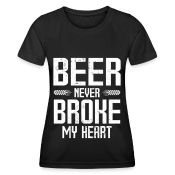 Beer Never Broke My Heart Festival Bier - Frauen Funktions-T-Shirt - Schwarz - Vorne - AI Model Female 172 light (172cm)