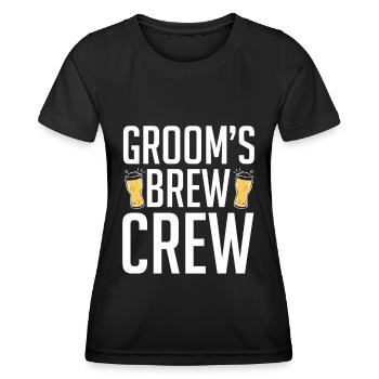 Groom's Brew Crew Funny Groomsmen Bachelor Party - Women's Functional T-Shirt - black - Front - AI Model Female 172 light (172cm)