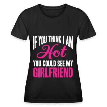 Si vous pensez que je suis mignon, vous devriez voir ma petite amie - T-shirt sport Femme - noir - Devant - AI Model Female 172 light (172cm)