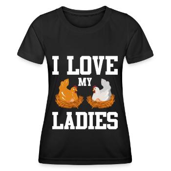 J’aime mes dames Poulet Poussins Poussins Poulets - T-shirt sport Femme - noir - Devant - AI Model Female 172 light (172cm)