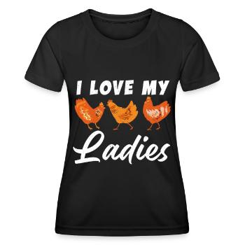 J’aime mes dames Poulet Poussins Poussins Poulets - T-shirt sport Femme - noir - Devant - AI Model Female 172 light (172cm)
