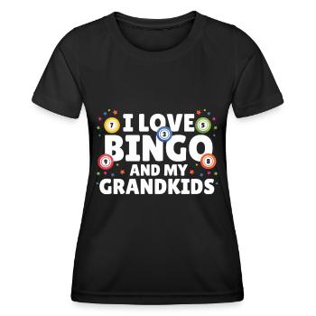 I Love Bingo And My Grandkids Lustiges Bingo - Frauen Funktions-T-Shirt - Schwarz - Vorne - AI Model Female 172 light (172cm)