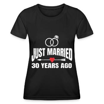 Je viens de me marier il y a 30 ans 30e anniversaire de mariage - T-shirt sport Femme - noir - Devant - AI Model Female 172 light (172cm)
