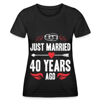 Je viens de me marier il y a 40 ans 40e anniversaire de mariage - T-shirt sport Femme - noir - Devant - AI Model Female 172 light (172cm)