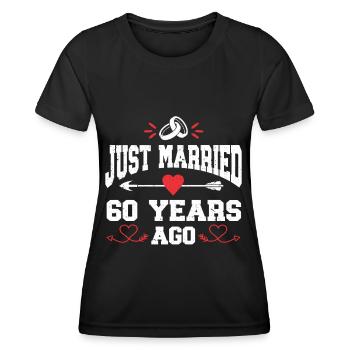 Je viens de me marier il y a 60 ans 60e anniversaire de mariage - T-shirt sport Femme - noir - Devant - AI Model Female 172 light (172cm)