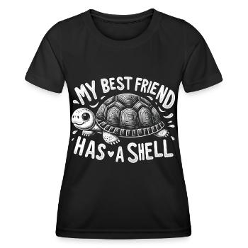 Mein bester Freund hat einen Panzer - Turtles Frie - Frauen Funktions-T-Shirt - Schwarz - Vorne - AI Model Female 172 light (172cm)