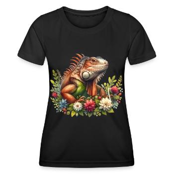 Leguan - Frauen Funktions-T-Shirt - Schwarz - Vorne - AI Model Female 172 light (172cm)