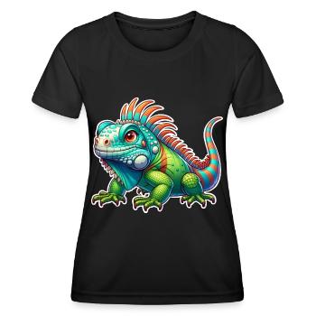 Iguane - T-shirt sport Femme - noir - Devant - AI Model Female 172 light (172cm)