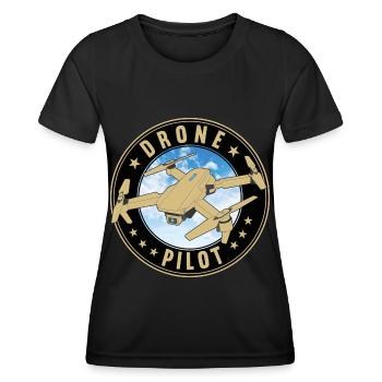 Drone Drone Pilot Drones Quadcopter Drone - Women's Functional T-Shirt - black - Front - AI Model Female 172 light (172cm)