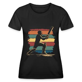 Cricket Spieler Vintage - Frauen Funktions-T-Shirt - Schwarz - Vorne - AI Model Female 172 light (172cm)