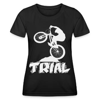 Bike Trial - Fahrrad - Frauen Funktions-T-Shirt - Schwarz - Vorne - AI Model Female 172 light (172cm)