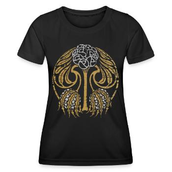 Jugendstil, Vintage-1900, Mandala-Motiv - Frauen Funktions-T-Shirt - Schwarz - Vorne - AI Model Female 172 light (172cm)