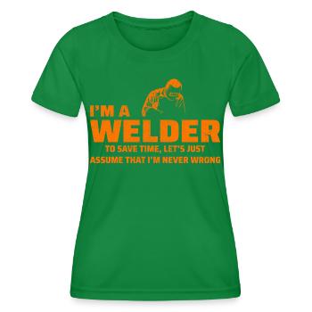 Welding Welder Metal Construction Ironworker - Women's Functional T-Shirt - kelly green - Front - AI Model Female 172 dark (172cm)