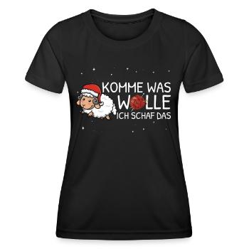 Komme Was Wolle Ich Schaf Das - Frauen Funktions-T-Shirt - Schwarz - Vorne - AI Model Female 172 light (172cm)