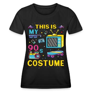 This is my 90s Costume - Frauen Funktions-T-Shirt - Schwarz - Vorne - AI Model Female 172 light (172cm)