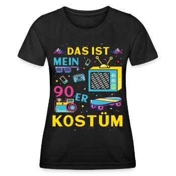Das ist mein 90er Kostüm - Frauen Funktions-T-Shirt - Schwarz - Vorne - AI Model Female 172 light (172cm)