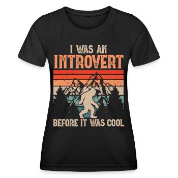 J’étais introverti avant que ce soit cool - T-shirt sport Femme - noir - Devant - AI Model Female 172 light (172cm)