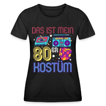 Das ist mein 80er Kostüm - Frauen Funktions-T-Shirt - Schwarz - Vorne - AI Model Female 172 light (172cm)