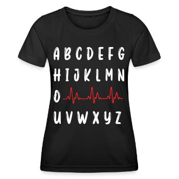 PQRST Infirmière ECG infirmière autorisée infirmière étudiante - T-shirt sport Femme - noir - Devant - AI Model Female 172 light (172cm)